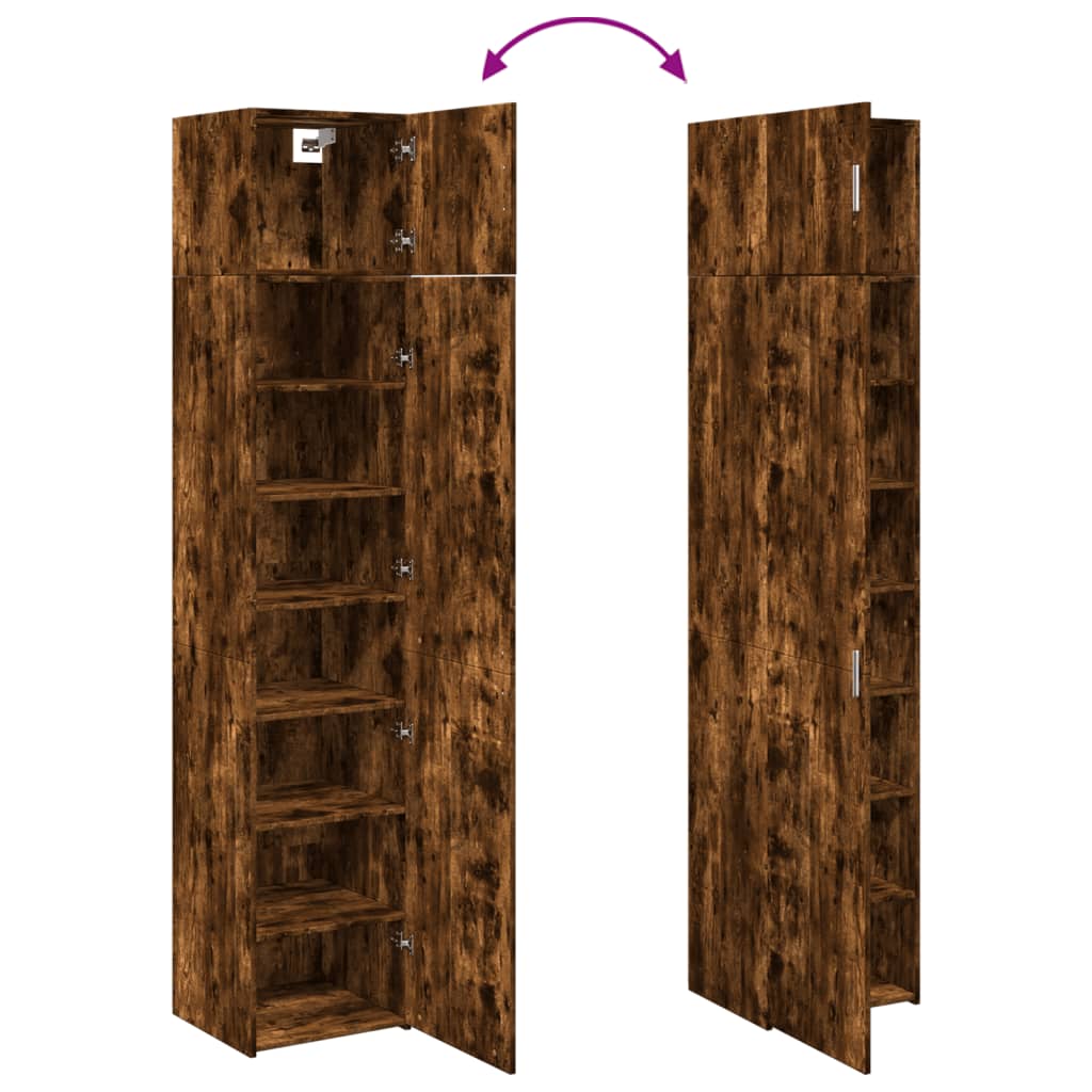 Smalt oppbevaringsskap røkt eik 45x42,5x225 cm konstruert tre vidaXL