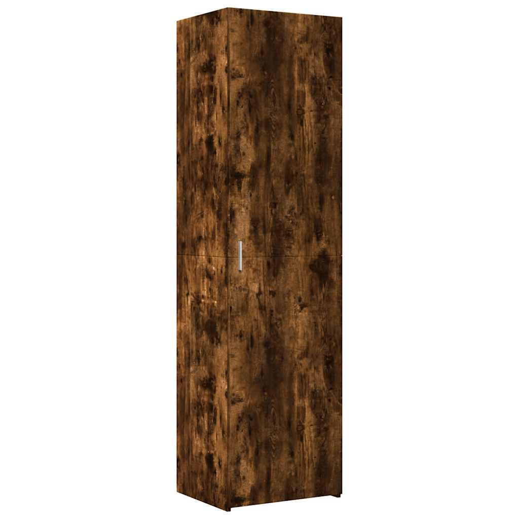 Smalt oppbevaringsskap røkt eik 50x42,5x225 cm konstruert tre
