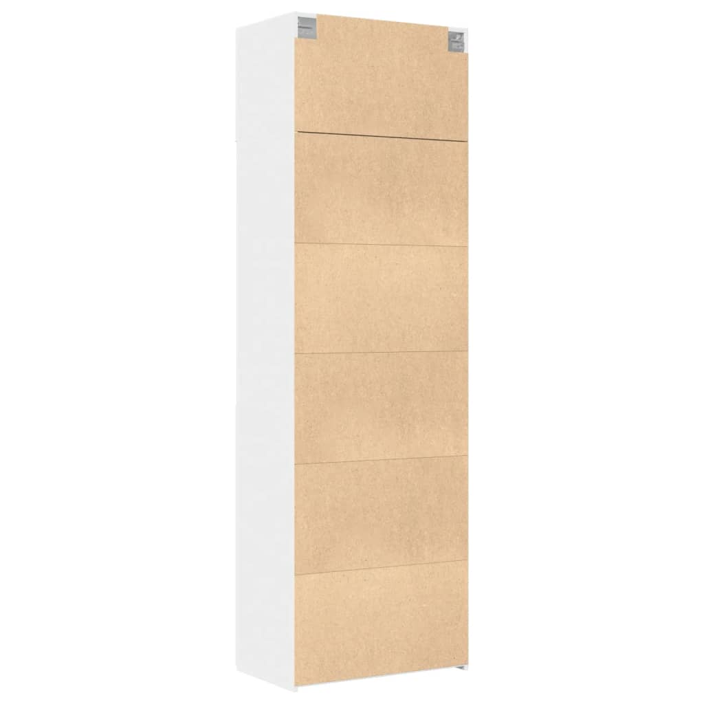 Oppbevaringsskap hvit 70x42,5x225 cm konstruert tre vidaXL