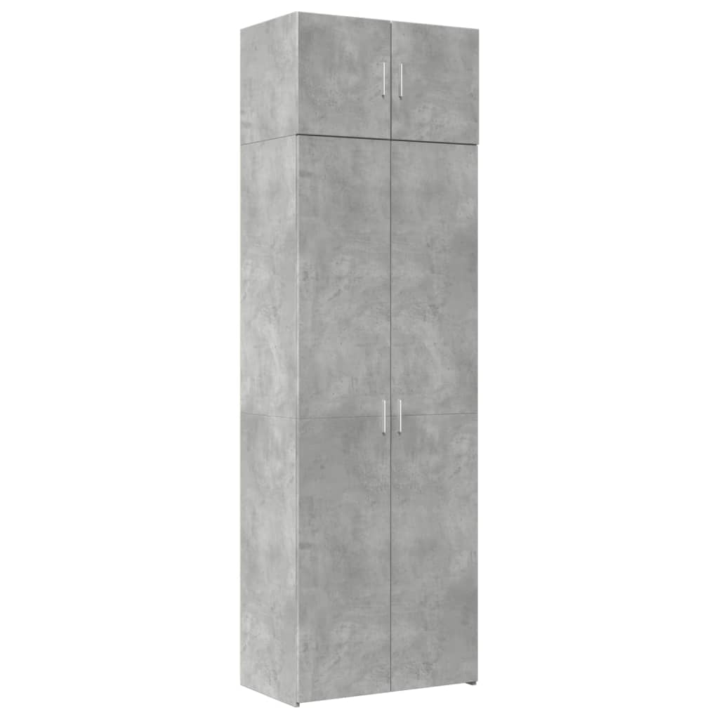 Oppbevaringsskap betonggrå 70x42,5x225 cm konstruert tre