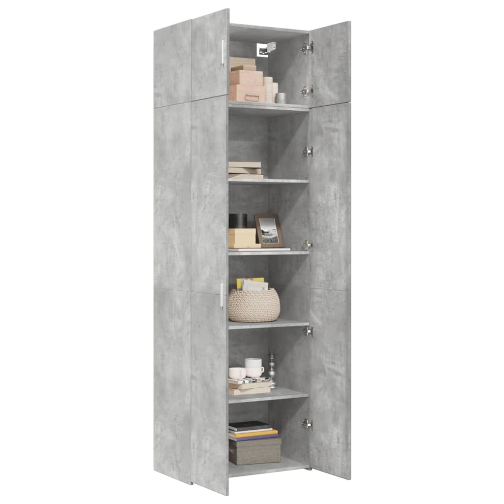 Oppbevaringsskap betonggrå 70x42,5x225 cm konstruert tre
