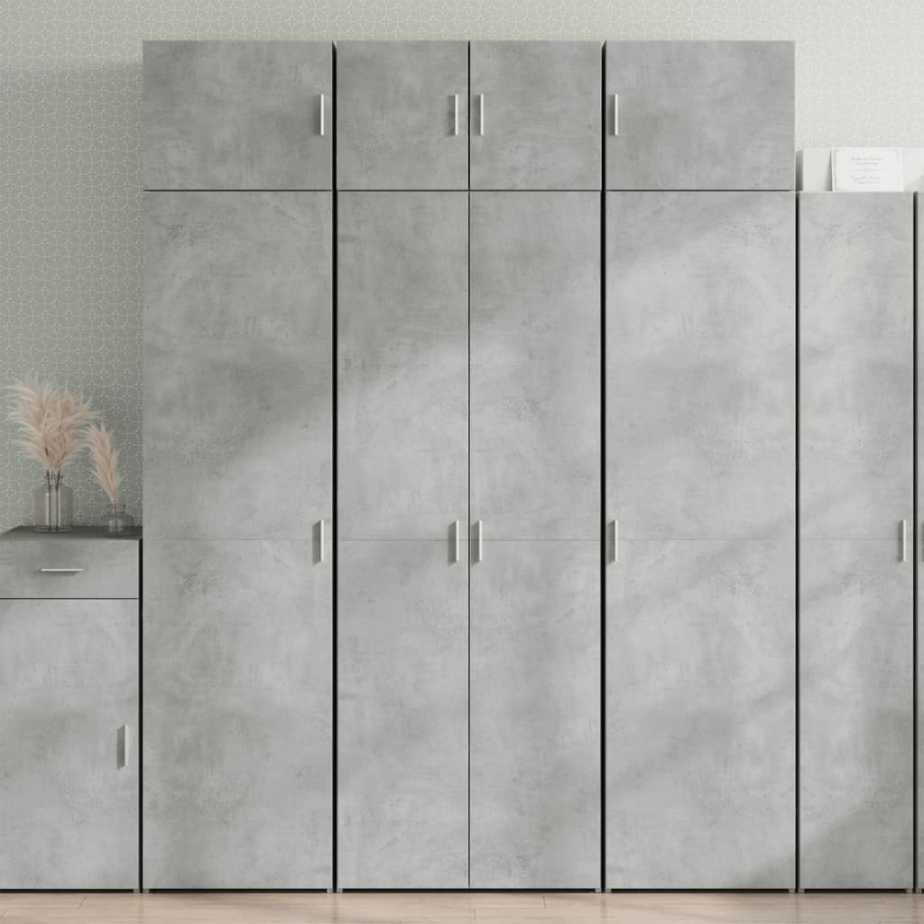 Oppbevaringsskap betonggrå 70x42,5x225 cm konstruert tre