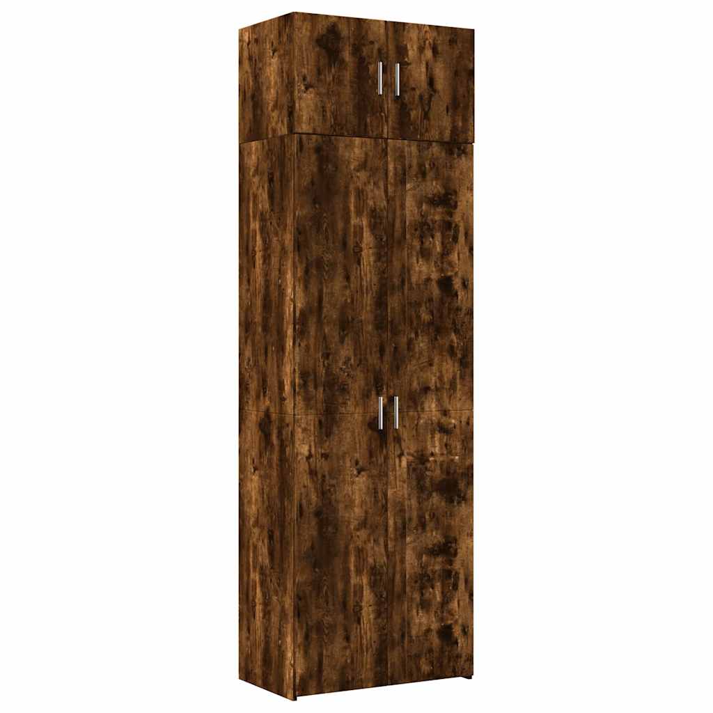 Oppbevaringsskap røkt eik 70x42,5x225 cm konstruert tre vidaXL