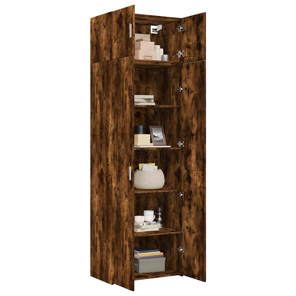 Oppbevaringsskap røkt eik 70x42,5x225 cm konstruert tre vidaXL