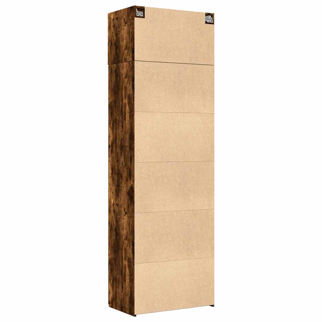 Oppbevaringsskap røkt eik 70x42,5x225 cm konstruert tre vidaXL