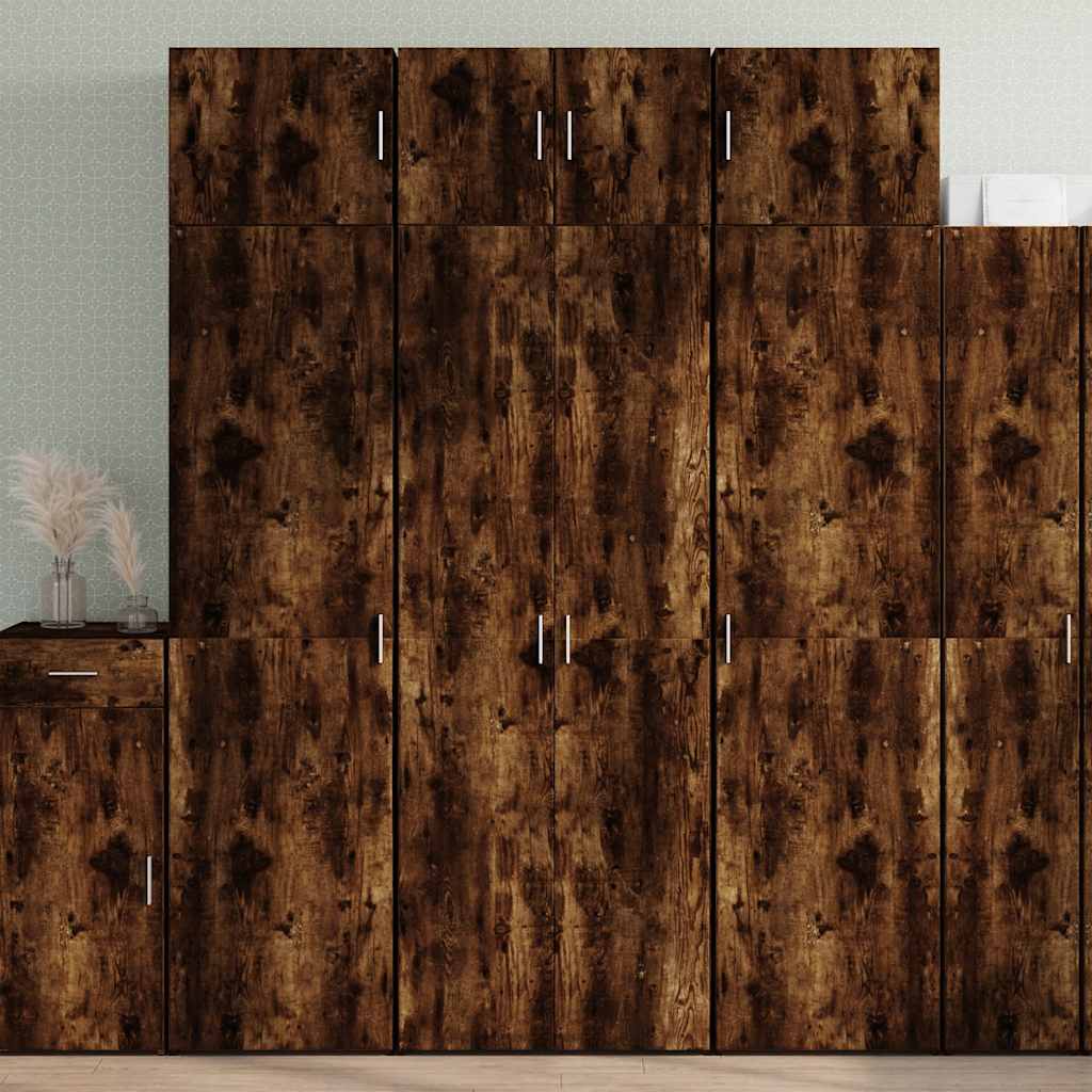 Oppbevaringsskap røkt eik 70x42,5x225 cm konstruert tre vidaXL
