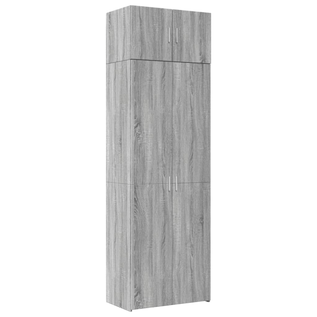 Oppbevaringsskap grå sonoma 70x42,5x225 cm konstruert tre