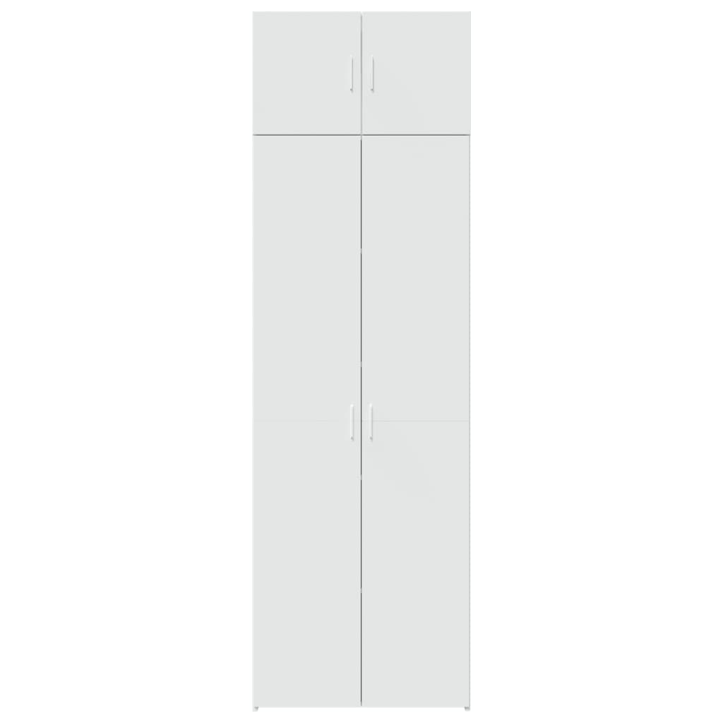 Oppbevaringsskap hvit 70x42,5x225 cm konstruert tre