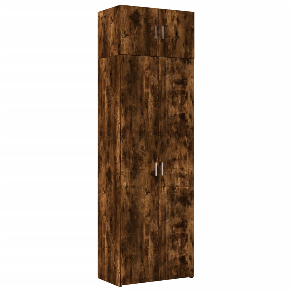 Oppbevaringsskap røkt eik 70x42,5x225 cm konstruert tre