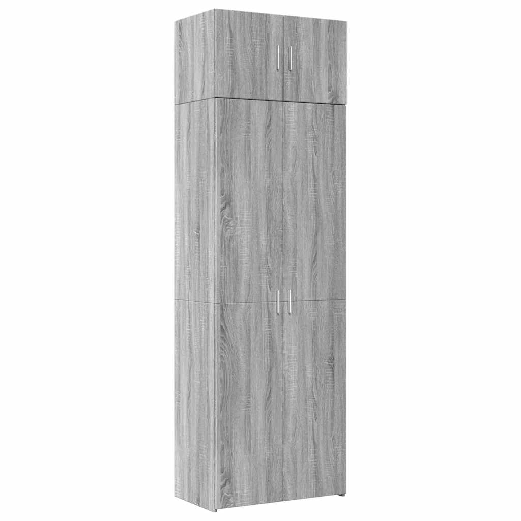 Oppbevaringsskap grå sonoma 70x42,5x225 cm konstruert tre