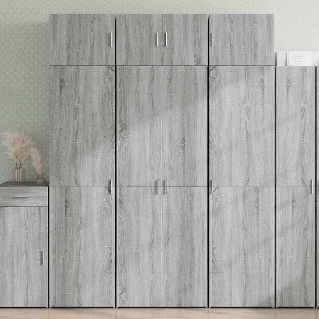 Oppbevaringsskap grå sonoma 70x42,5x225 cm konstruert tre