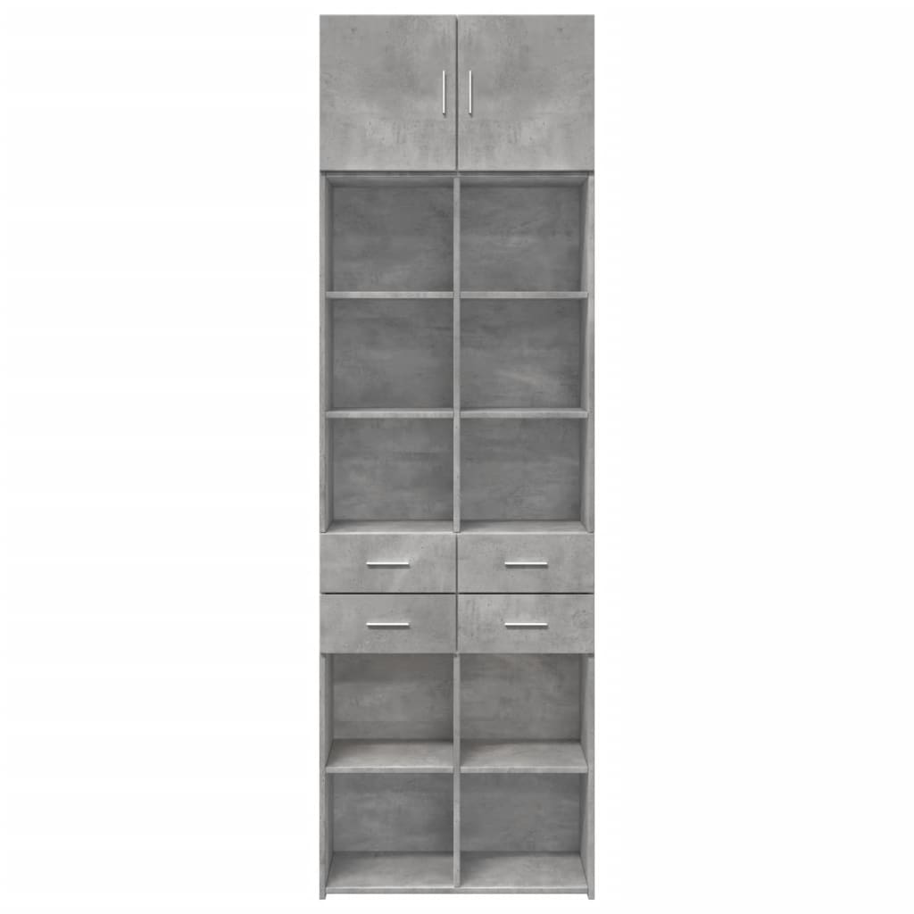 Oppbevaringsskap betonggrå 70x42,5x225 cm konstruert tre