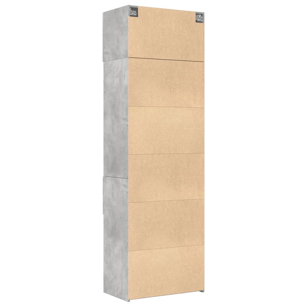 Oppbevaringsskap betonggrå 70x42,5x225 cm konstruert tre