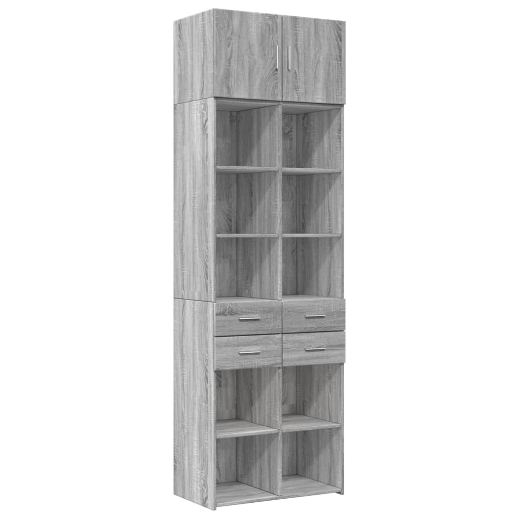 Oppbevaringsskap grå sonoma 70x42,5x225 cm konstruert tre