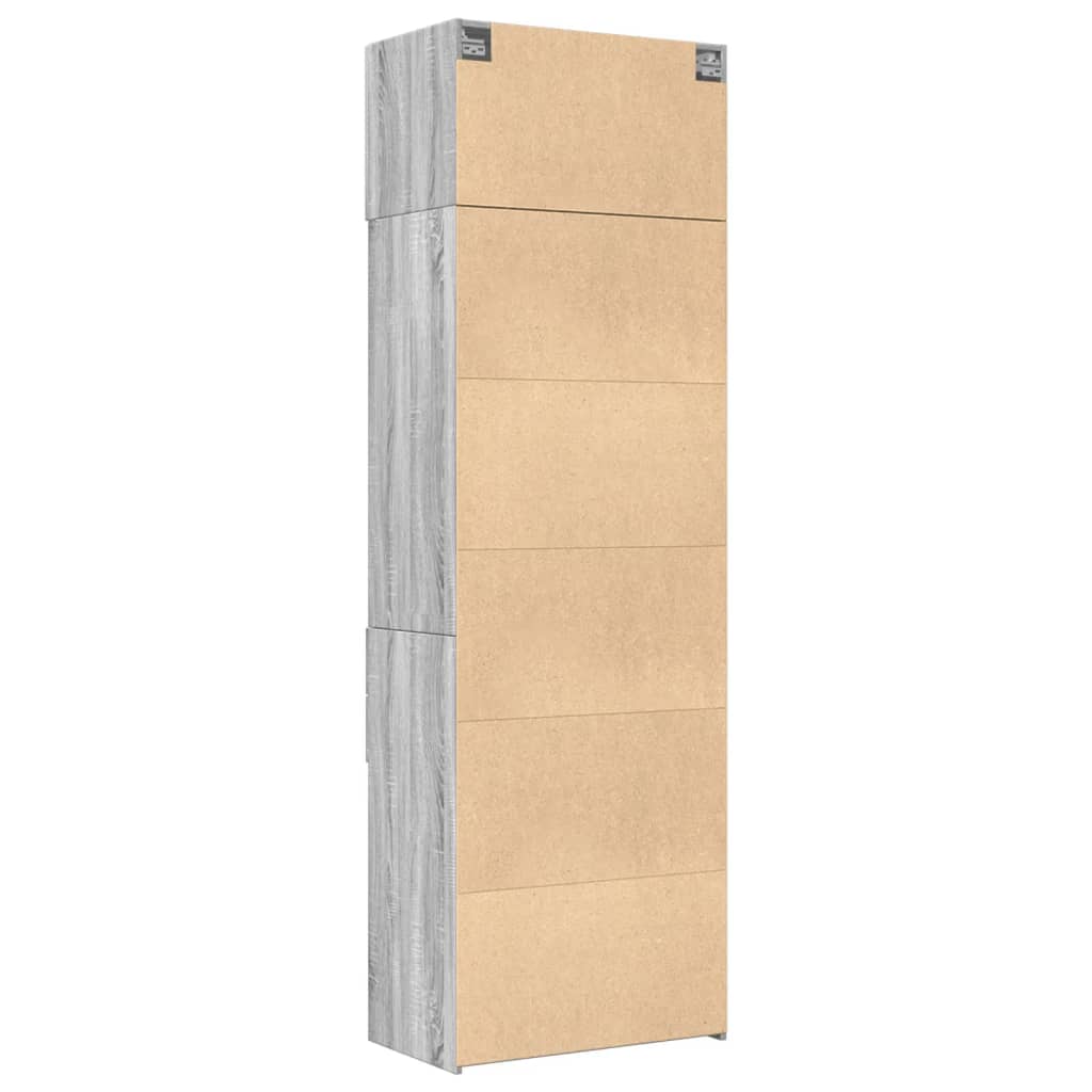 Oppbevaringsskap grå sonoma 70x42,5x225 cm konstruert tre