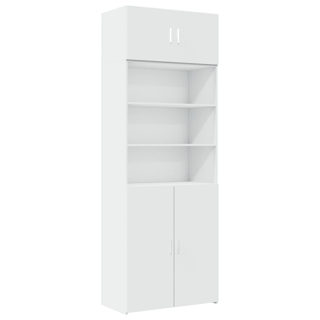 Oppbevaringsskap hvit 80x42,5x225 cm konstruert tre