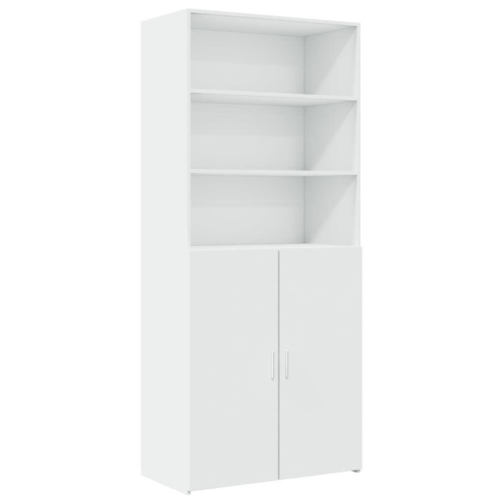 Oppbevaringsskap hvit 80x42,5x225 cm konstruert tre