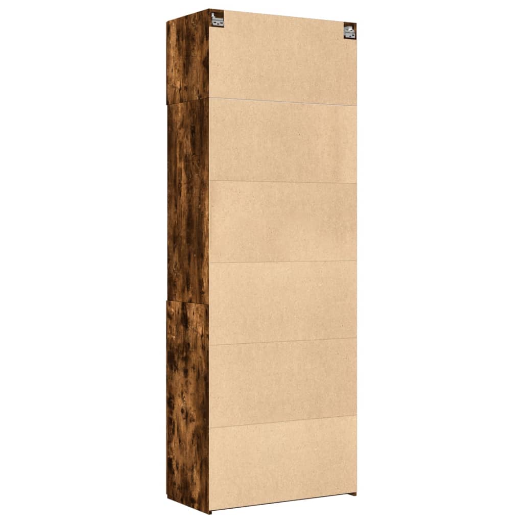 Oppbevaringsskap røkt eik 80x42,5x225 cm konstruert tre