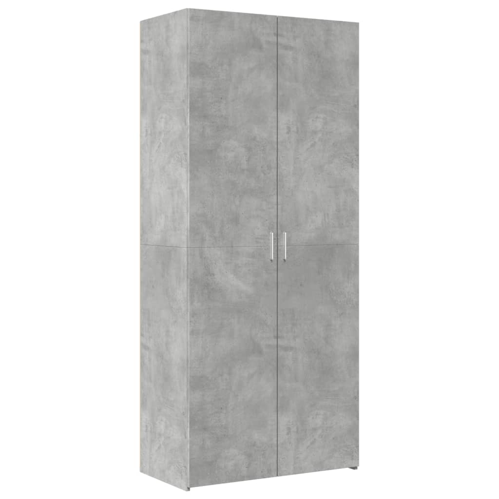 Oppbevaringsskap betonggrå 80x42,5x225 cm konstruert tre vidaXL