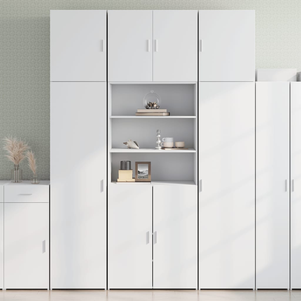 Highboard hvit 80x42,5x249 cm konstruert tre