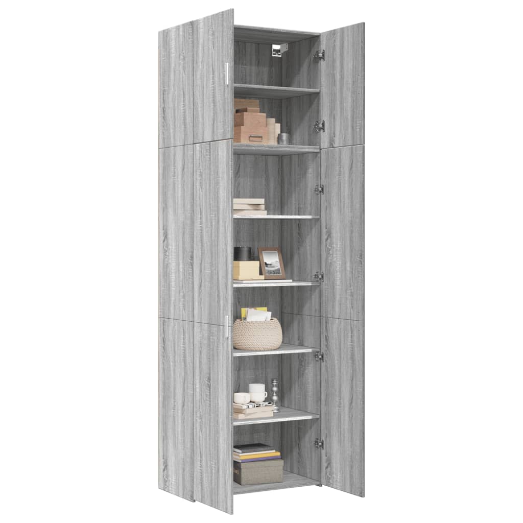 Highboard grå sonoma 80x42,5x249 cm konstruert tre vidaXL