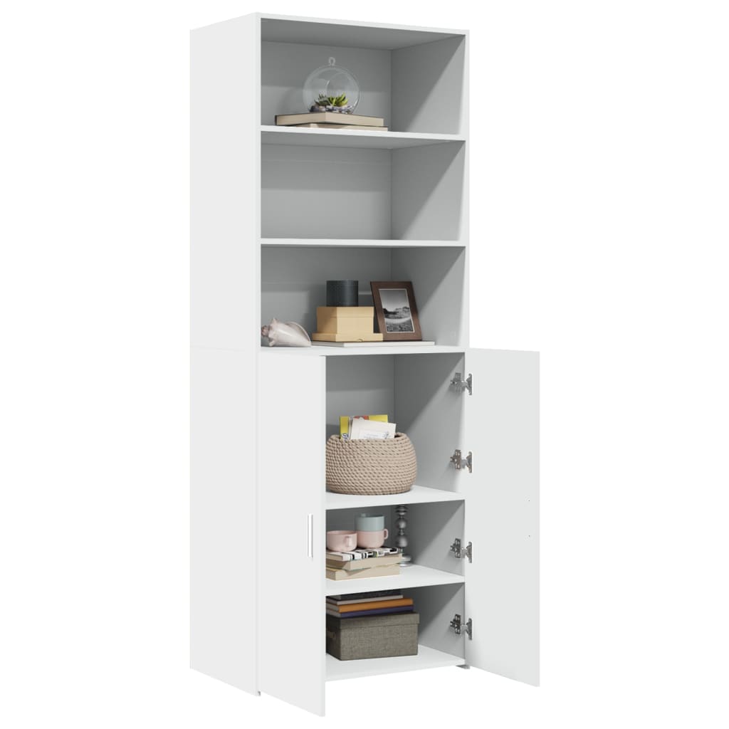 Highboard hvit 70x42,5x185 cm konstruert tre