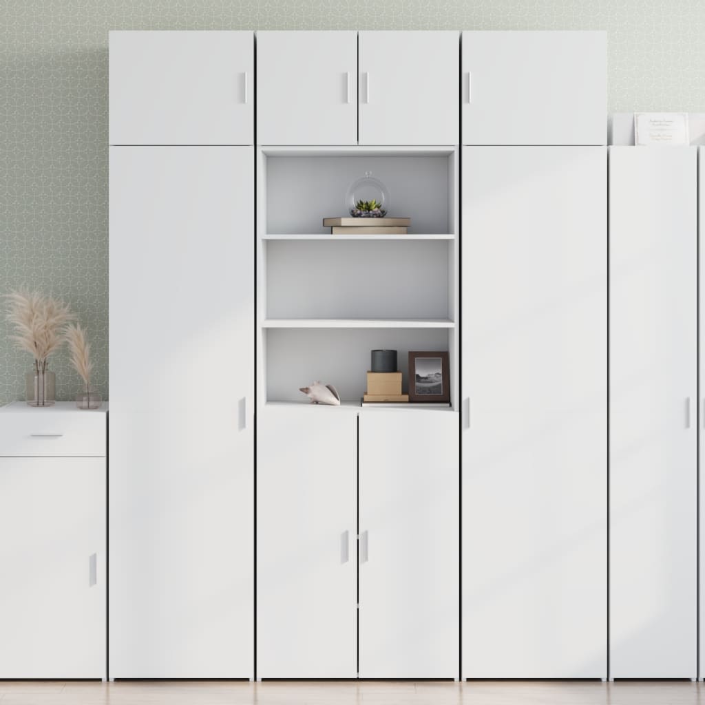 Highboard hvit 70x42,5x185 cm konstruert tre
