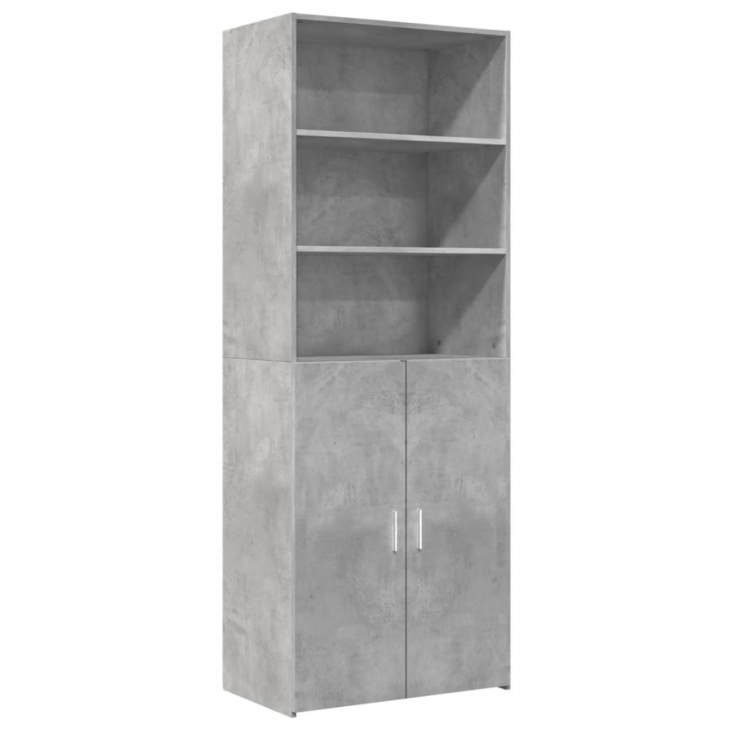 Highboard betonggrå 70x42,5x185 cm konstruert tre