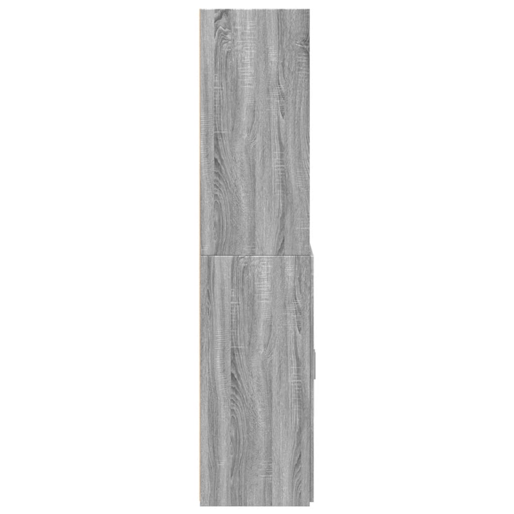 Highboard grå sonoma 70x42,5x185 cm konstruert tre
