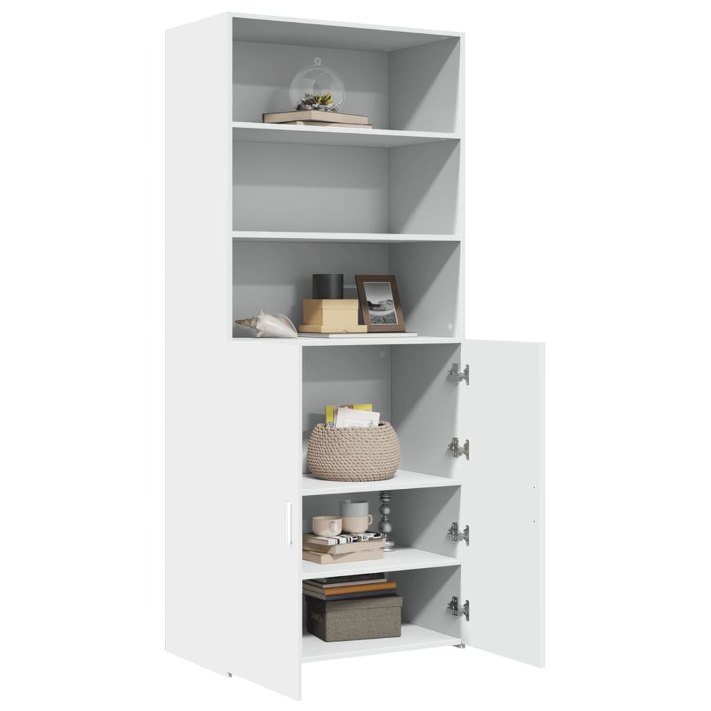 Highboard hvit 80x42,5x185 cm konstruert tre