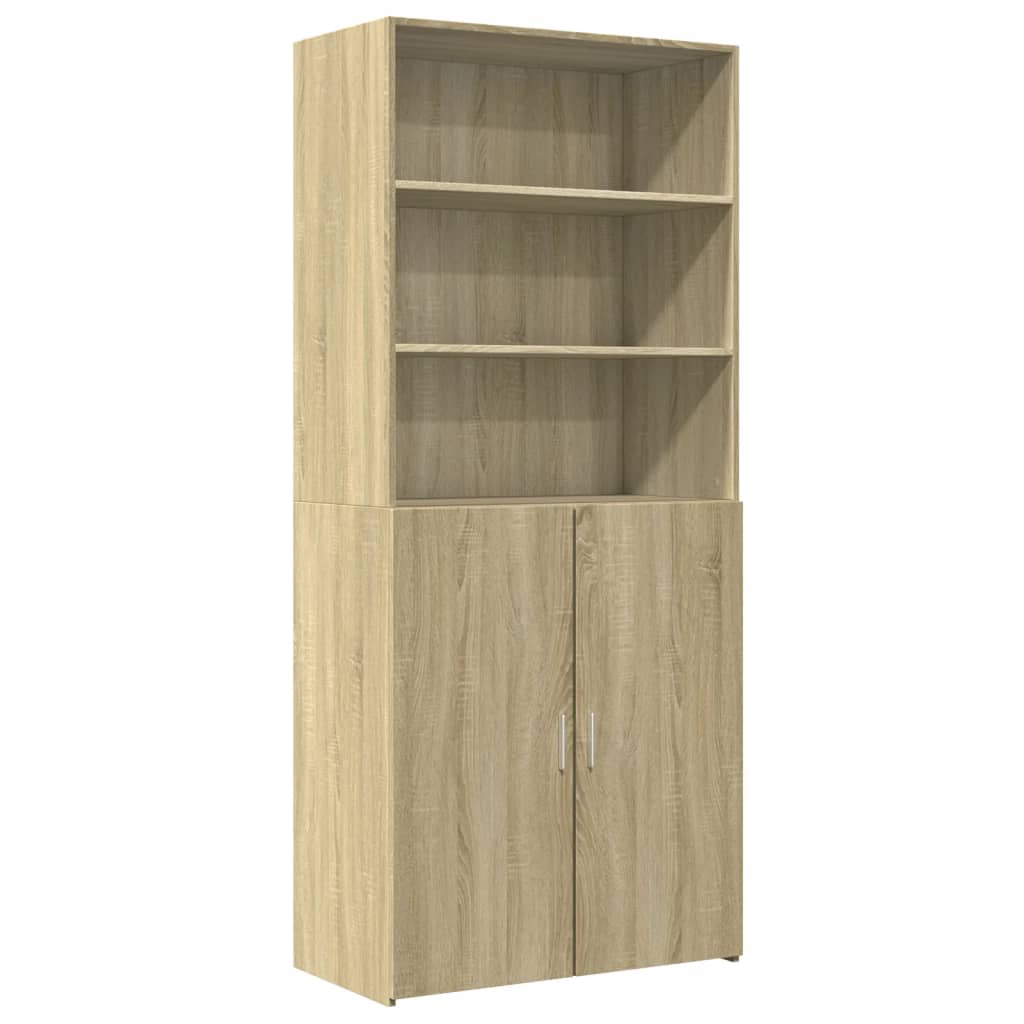 Highboard sonoma eik 80x42,5x185 cm konstruert tre