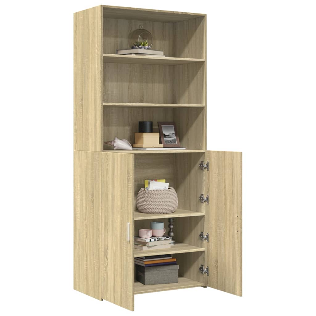 Highboard sonoma eik 80x42,5x185 cm konstruert tre