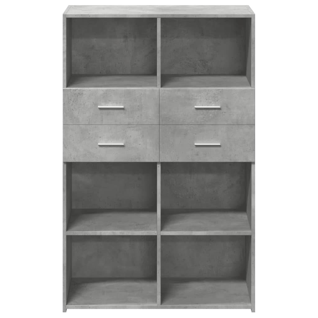 Hylle betonggrå 80x42,5x124 cm konstruert tre
