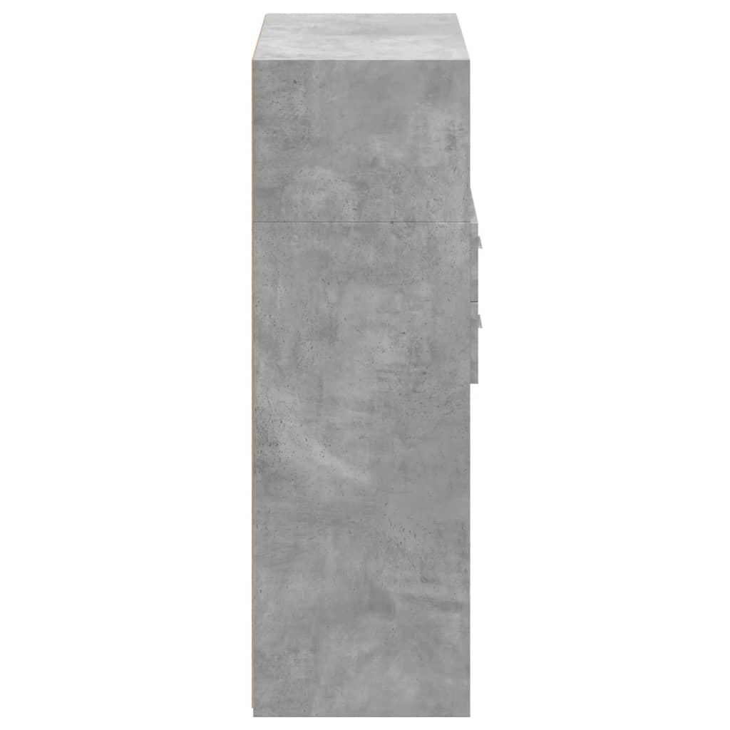 Hylle betonggrå 80x42,5x124 cm konstruert tre