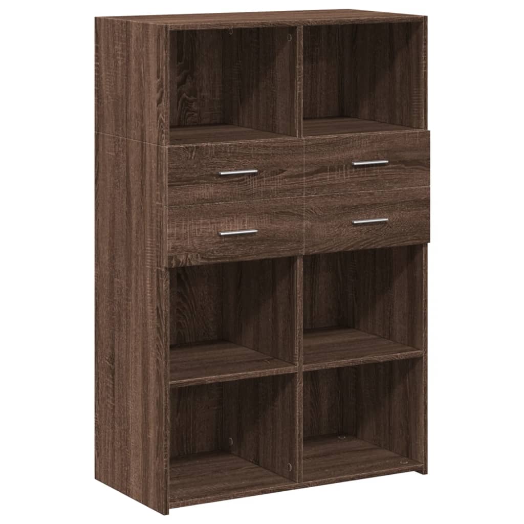 Hylle brun eik 80x42,5x124 cm konstruert tre