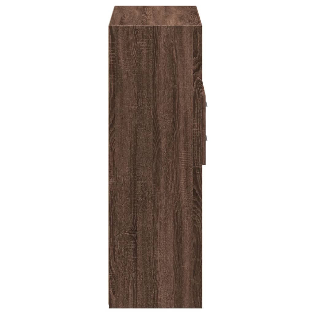 Hylle brun eik 80x42,5x124 cm konstruert tre