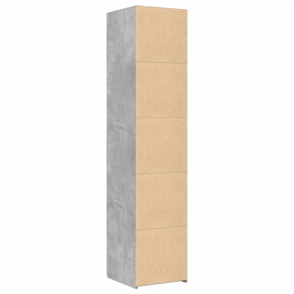 Hylle betonggrå 40x42,5x185 cm konstruert tre