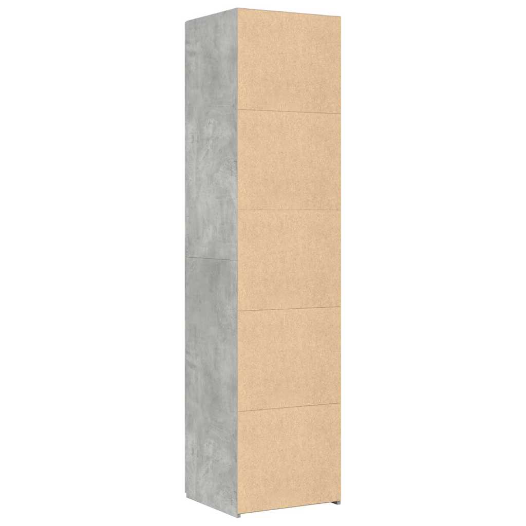 Hylle betonggrå 45x42,5x185 cm konstruert tre