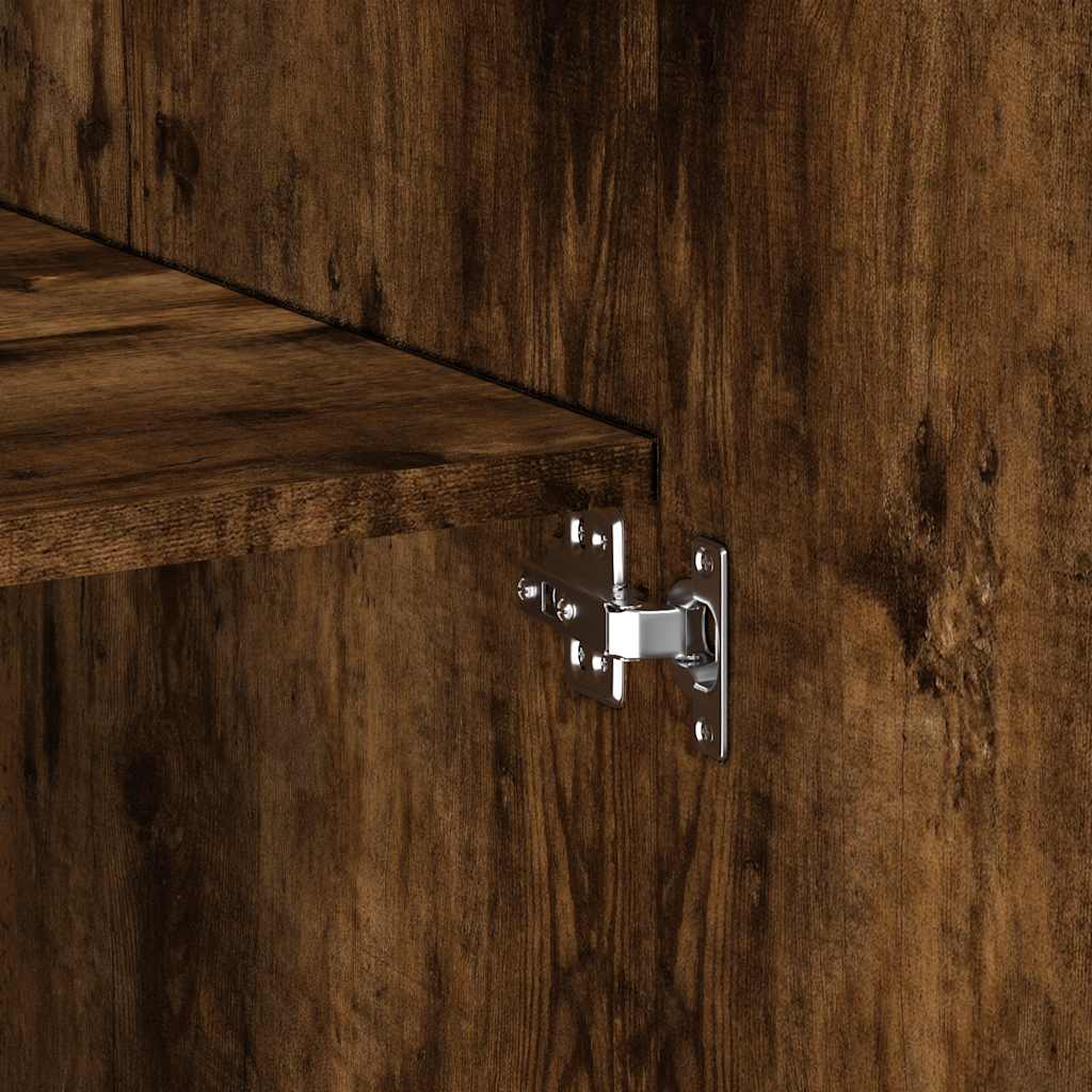 Highboard røkt eik 70x42,5x185 cm konstruert tre