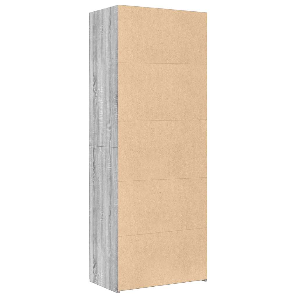 Highboard grå sonoma 70x42,5x185 cm konstruert tre