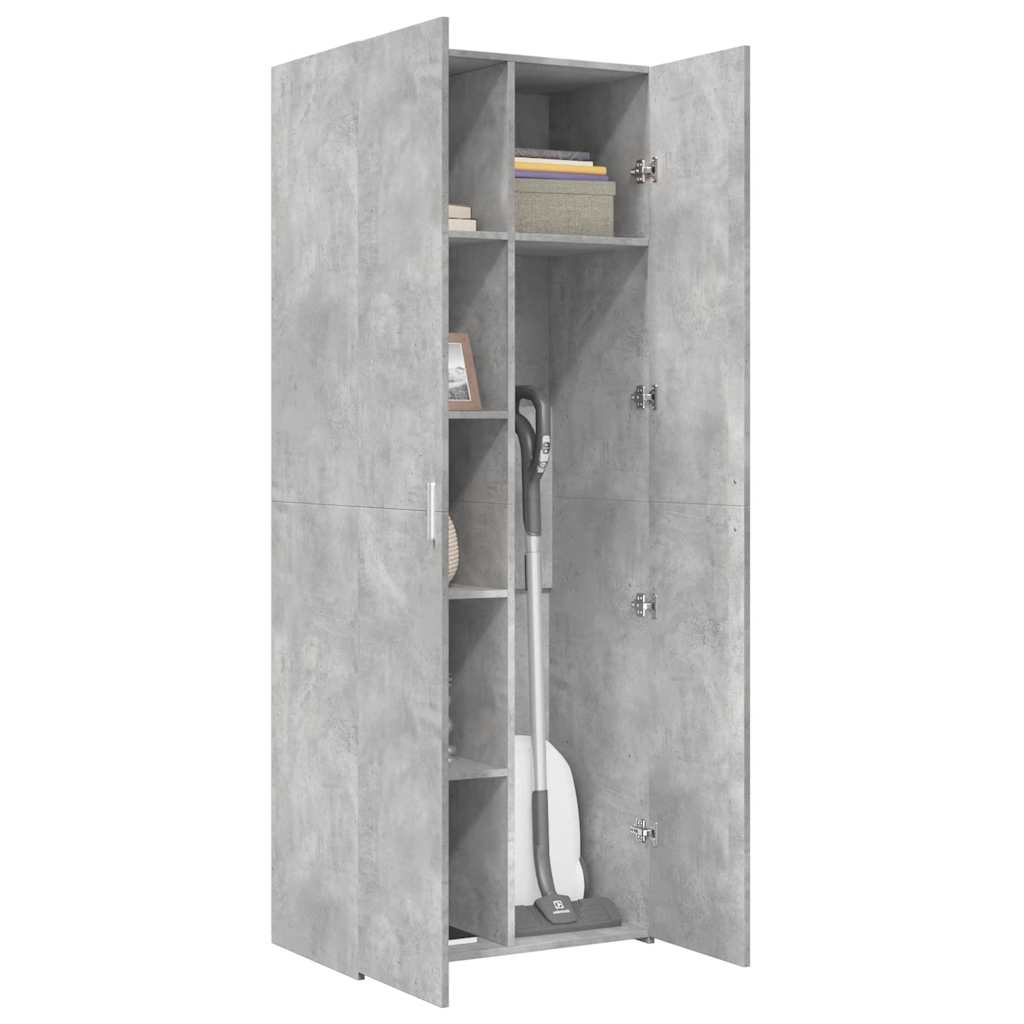 Highboard betonggrå 70x42,5x185 cm konstruert tre