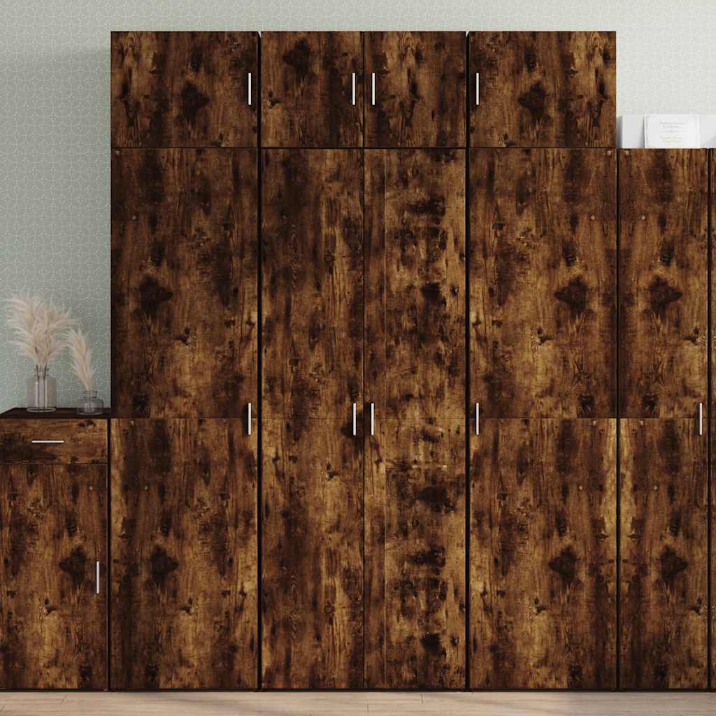 Highboard røkt eik 70x42,5x185 cm konstruert tre