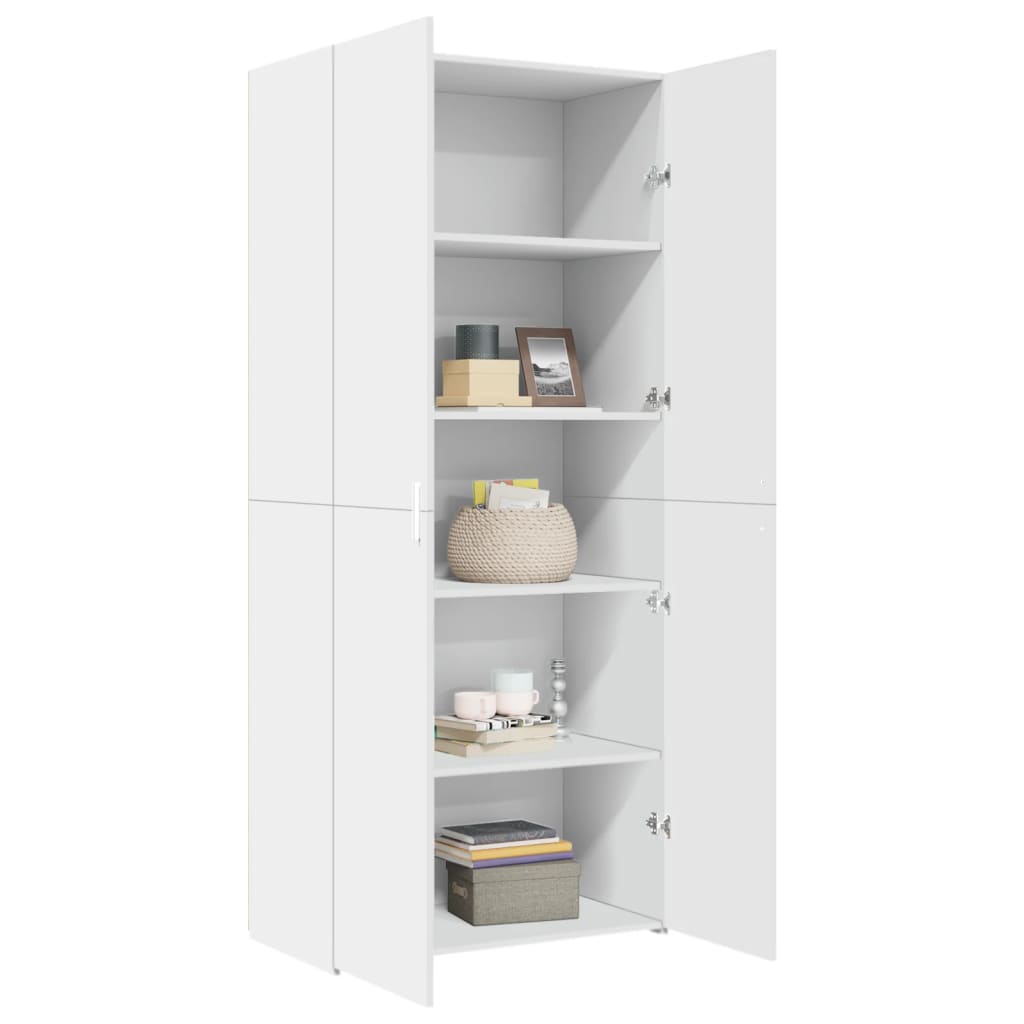 Highboard hvit 80x42,5x185 cm konstruert tre