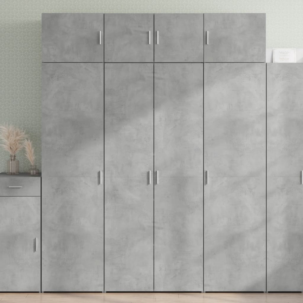 Highboard betonggrå 80x42,5x185 cm konstruert tre