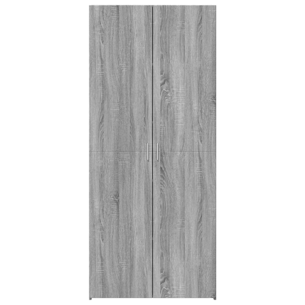 Highboard grå sonoma 80x42,5x185 cm konstruert tre