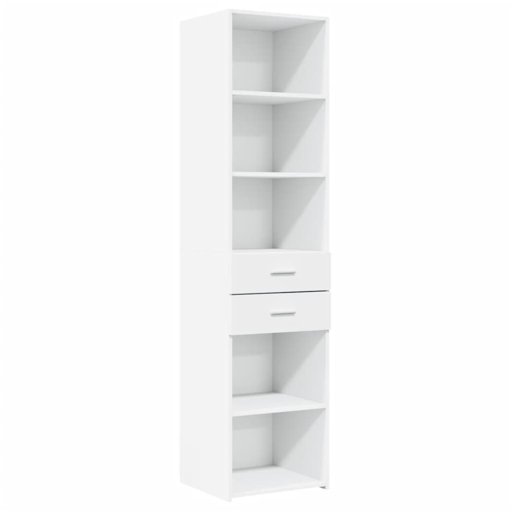 Hylle hvit 45x42,5x185 cm konstruert tre
