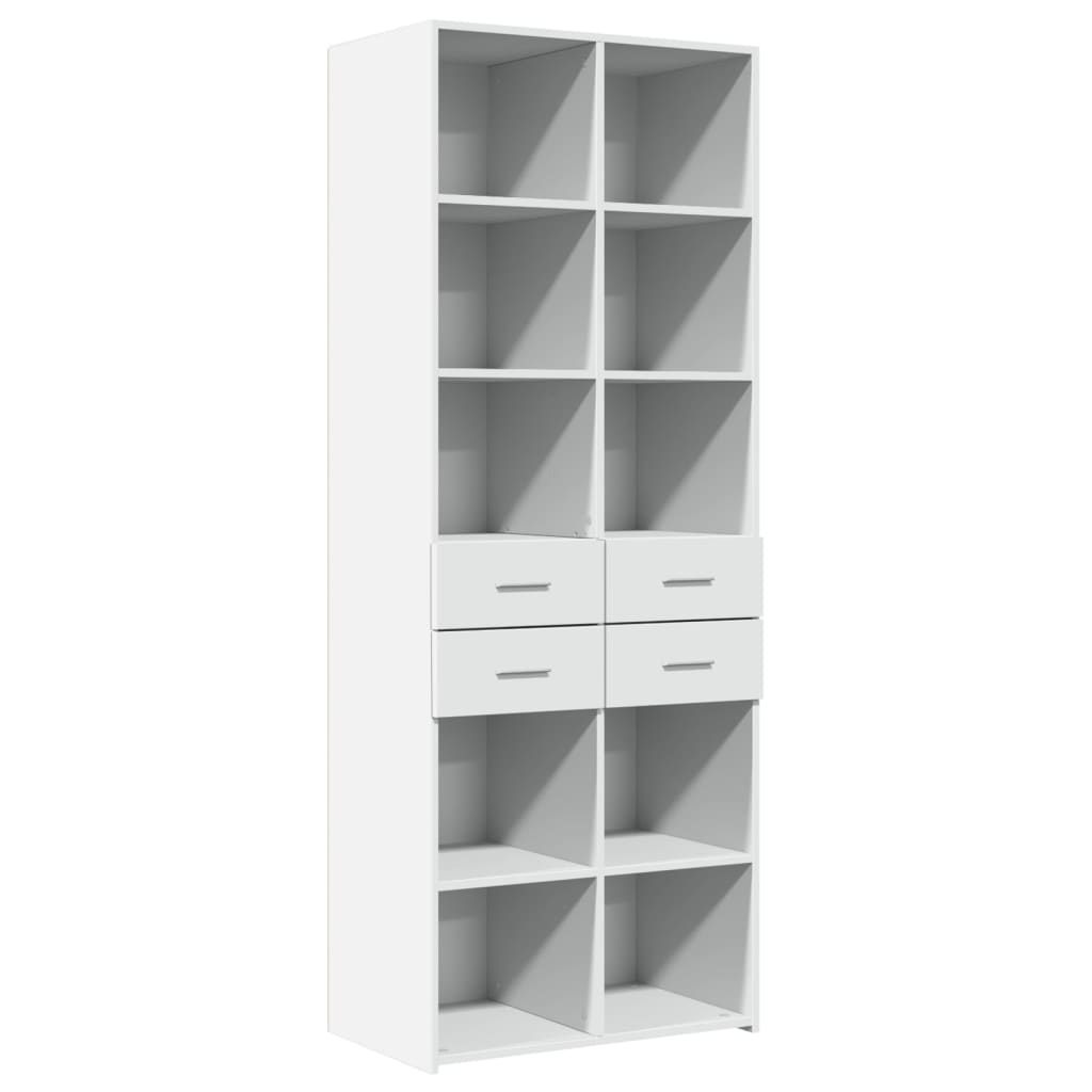 Highboard hvit 70x42,5x185 cm konstruert tre