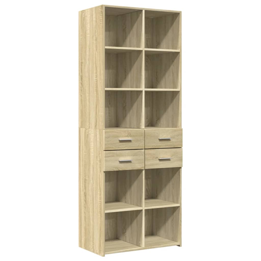 Highboard sonoma eik 70x42,5x185 cm konstruert tre