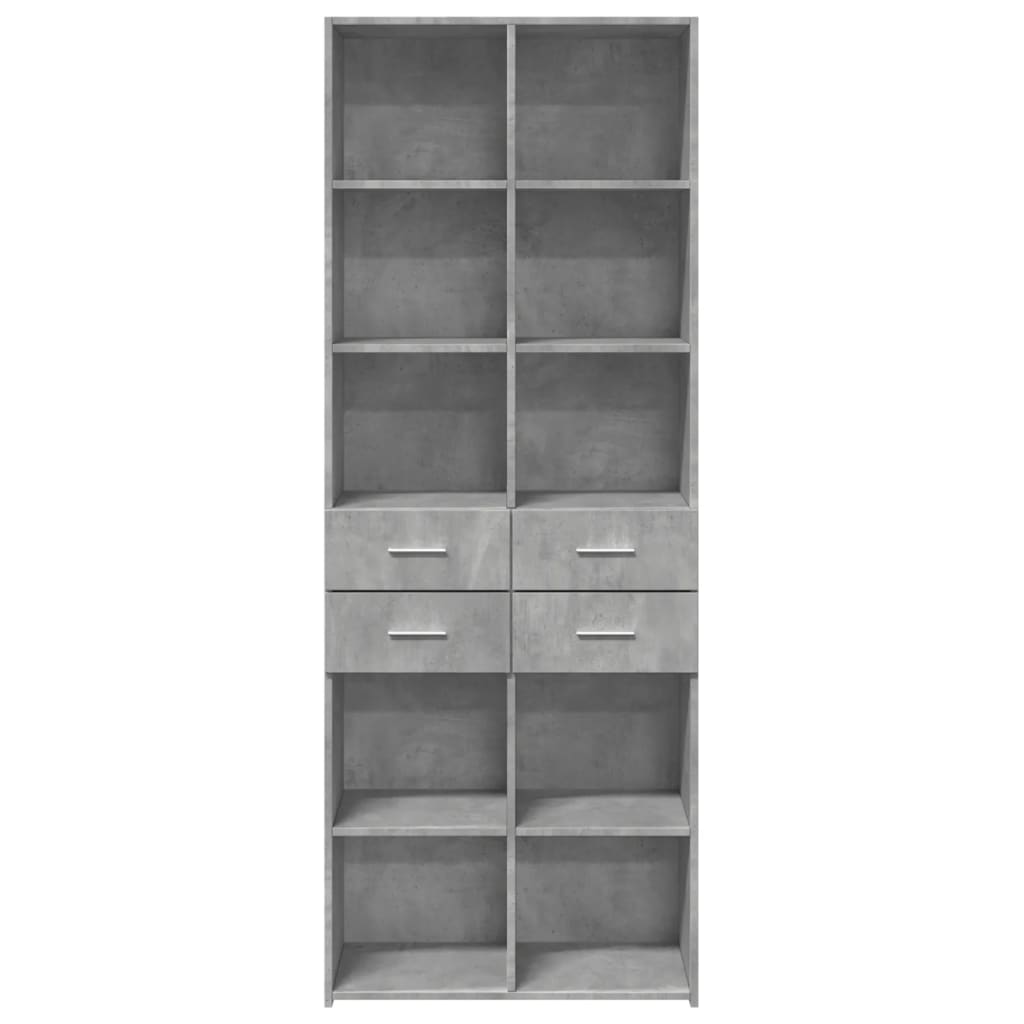 Highboard betonggrå 70x42,5x185 cm konstruert tre