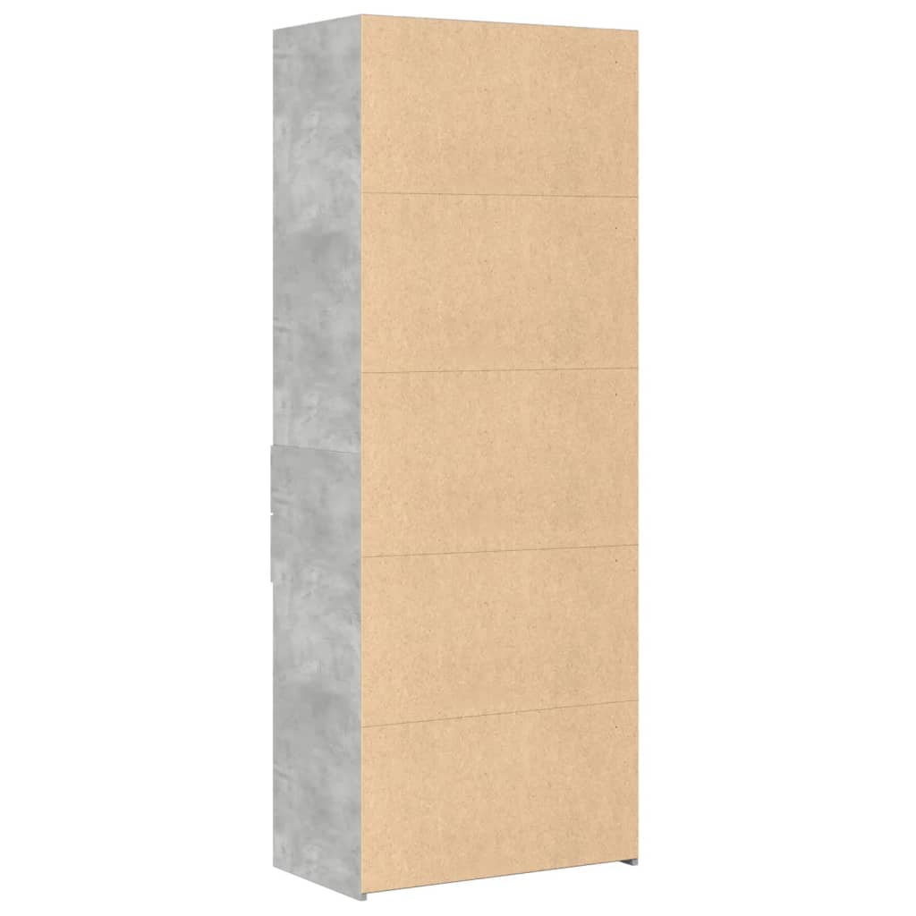 Highboard betonggrå 70x42,5x185 cm konstruert tre